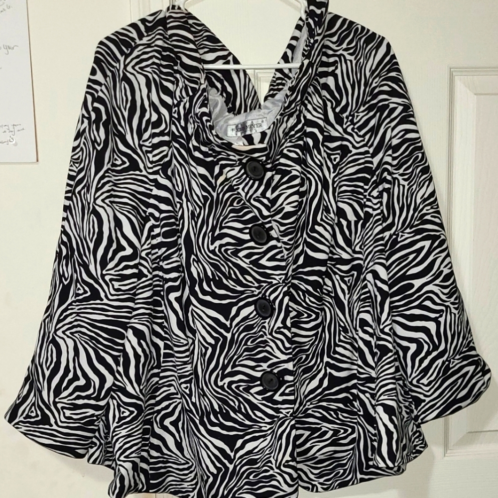 Size 32w zebra print jacket